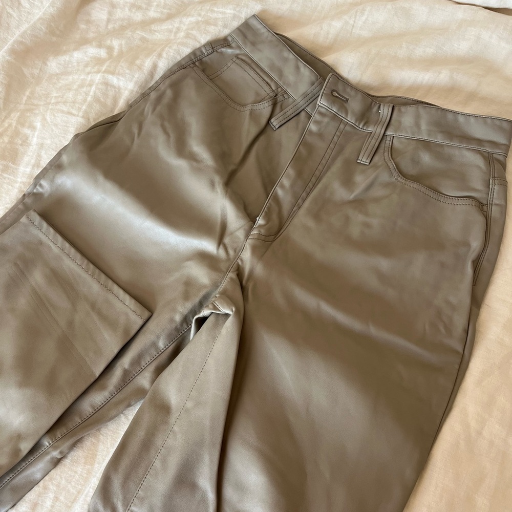 Madewell tan faux leather pants